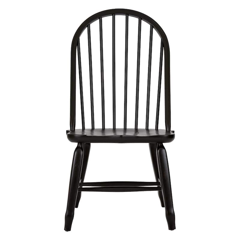Treasures Rustic Oak Black Bow Back Side Chair (Set of 2)