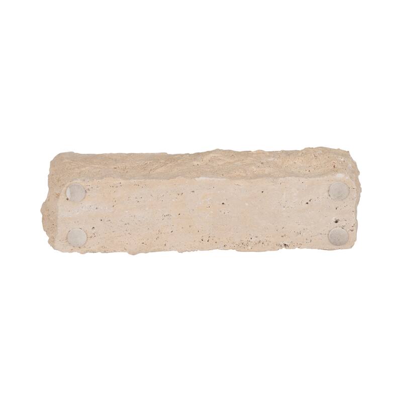 Tan 10 in. Travertine Modern Live Edge 4-Taper Candle Holder - 10.0"