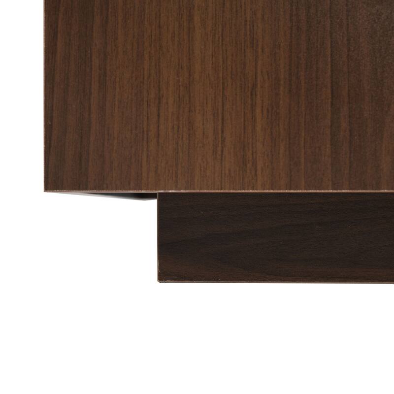360 degree Rotating 2 Tier Square Coffee Table With 2 Drawers And Swivel Tabletop