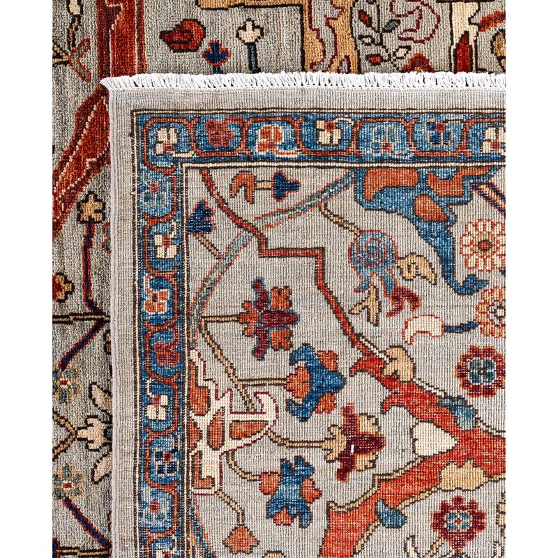 Serapi One-of-a-Kind Hand-Knotted Area Rug - Gray - 9' 0" x 12' 3"