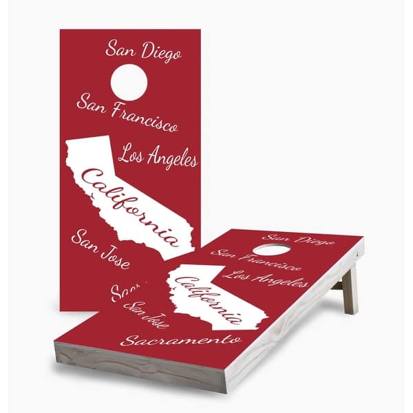 slide 2 of 7, California State Pride Cornhole Game (Choose Wraps or Boards) 2x4 Boards (24" x 48") - Include ALL Accessories