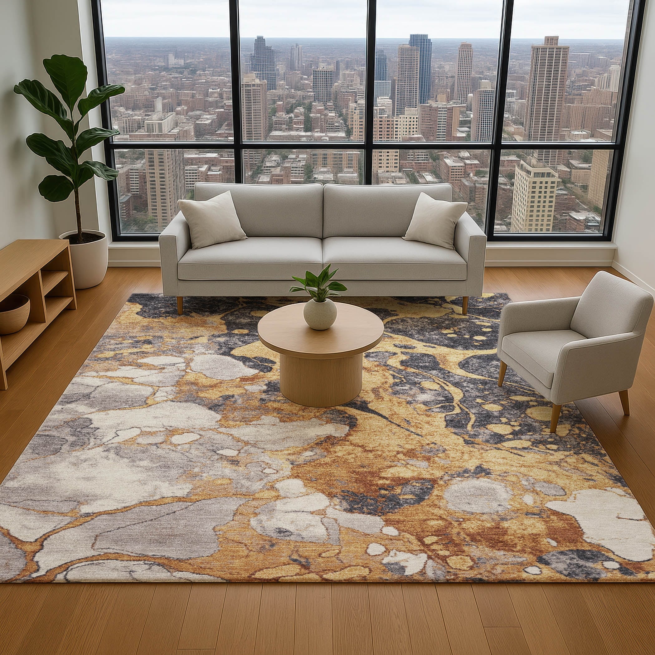 Premium Washable Super Soft Abstract Modern Mayfield Rug