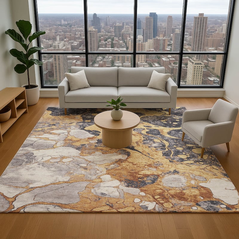 Premium Washable Super Soft Mayfield Rug - Gold - 8' x 10'