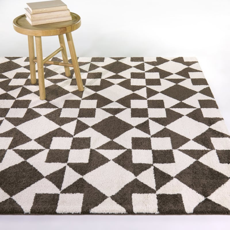 Jaxon Southwest Modern Area Rug - Brown/Cream - 5'3" x 7'
