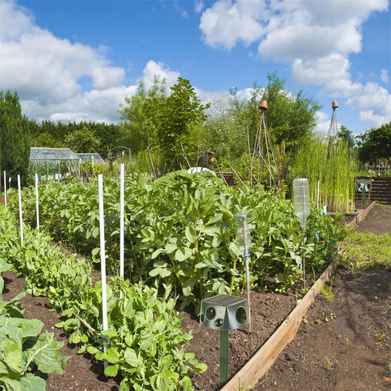 Ultrasonic Solar Animal Repeller with 6 Modes Motion Sensor Vibration Stake