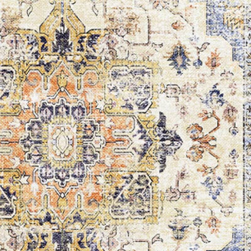 HomeRoots Medallion Traditional Rectangle Area Rug