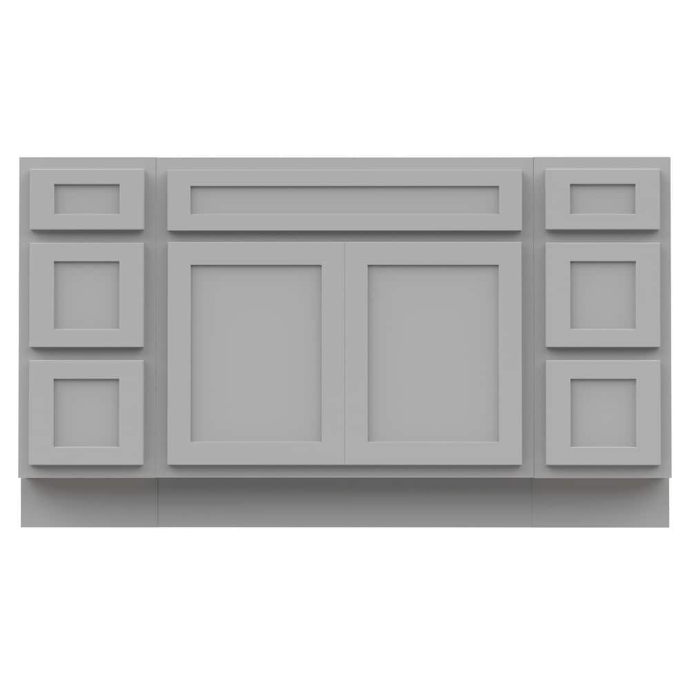 Vanity Art 60" Oak Freestanding Bathroom Vanity Cabinet without Top