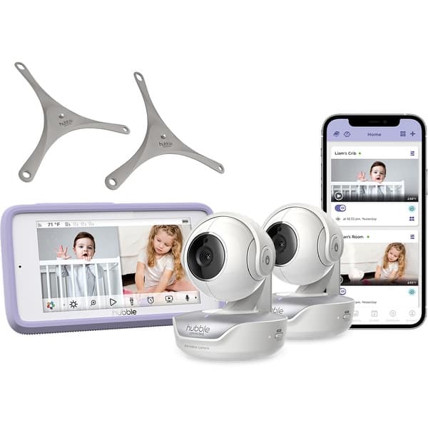 slide 2 of 20, Hubble Connected Nursery Pal Deluxe Twin Wireless, Wi-Fi Enabled Baby Monitor