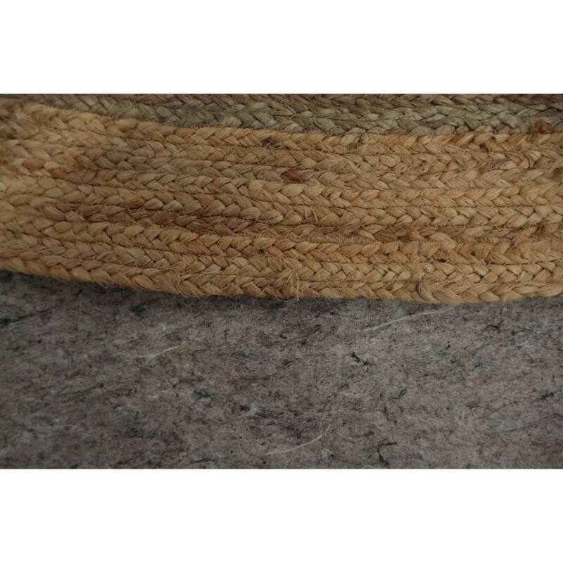 Hand Knotted Oriental Jute Carpet Modern Geometric Brown Modern Area Rug - 9' 10'' X 9' 10''