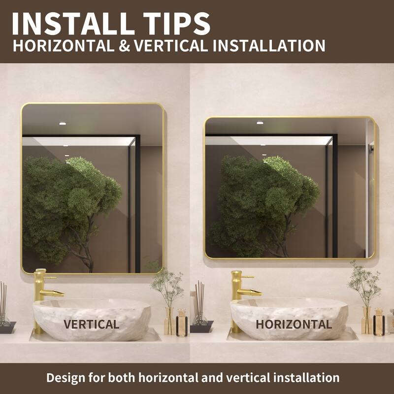 24/30/42/48/60 inch Rectangle Frameless Wall Mounted Bathroom Vanity Mirror