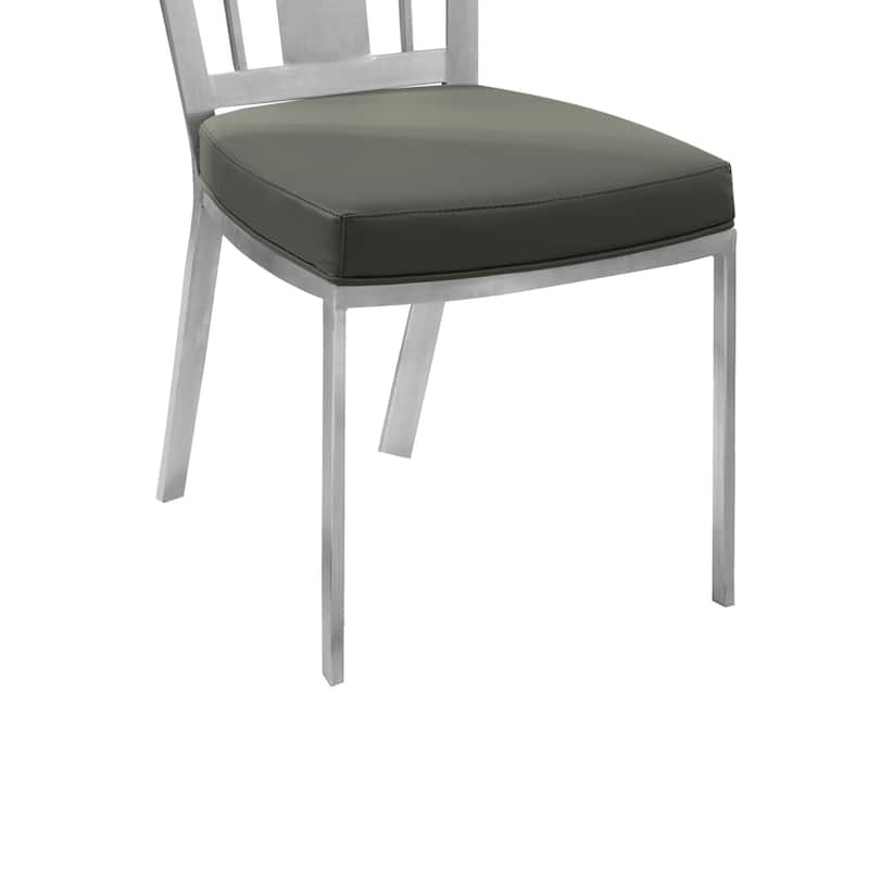 Modern Dining Chair - Stainless Steel Legs, Padded Seat - Elegant Home Furnishings