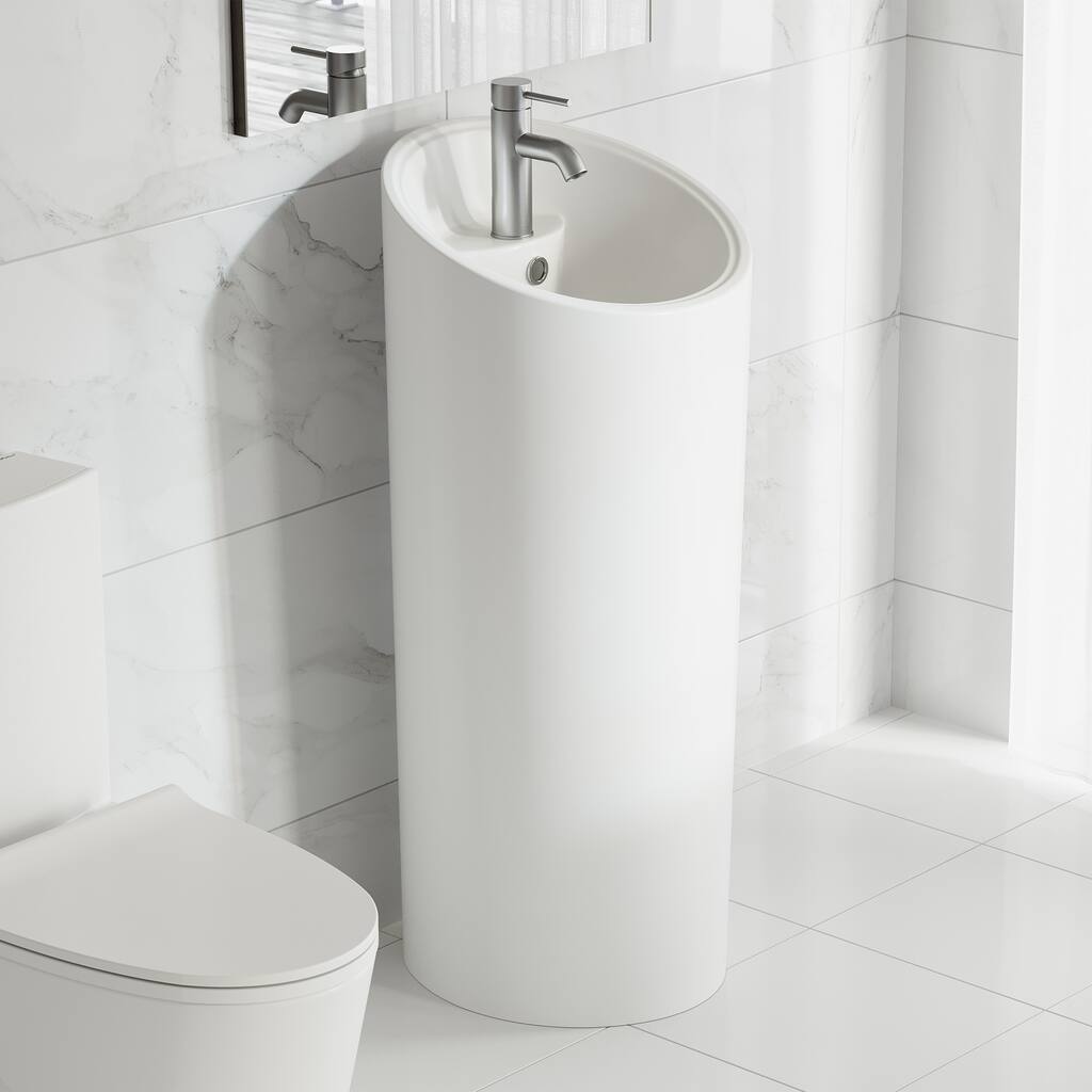 St. Tropez One Piece Circular Pedestal Sink
