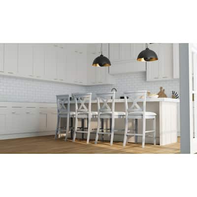 X-Back Counter Stools - 40" - Antique White - Set of 2