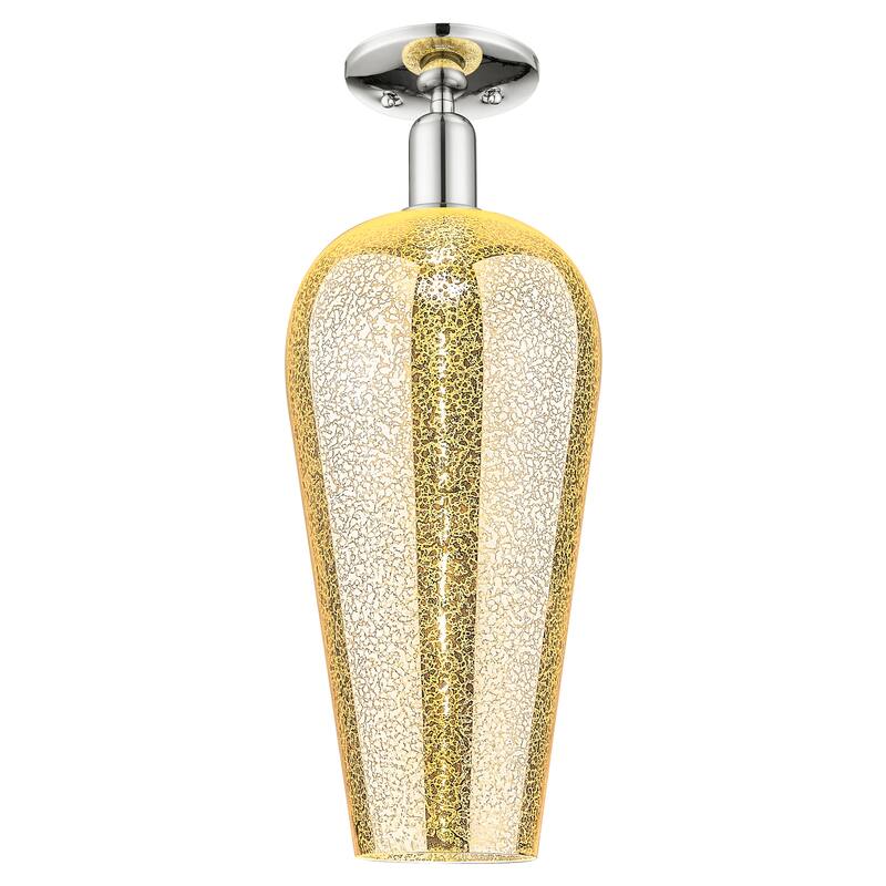 Innovations Lighting Downtown Urban - Chelsea - 1 Light 8" Semi-Flush Mount Light - Mercury Deco Swirl Shade/Polished Nickel