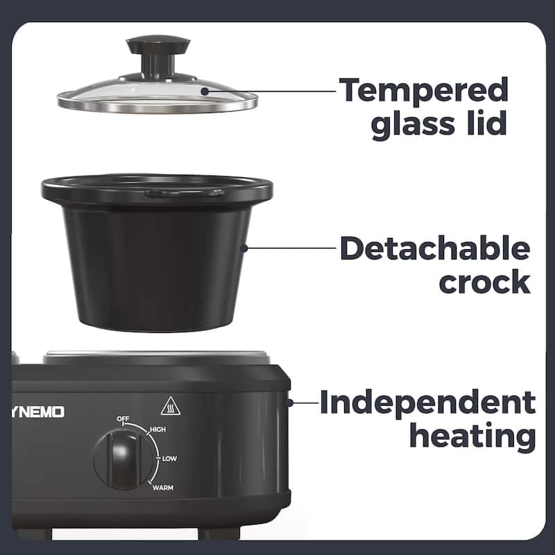 Dual Slow Cooker, Buffet Servers and Warmer, Black