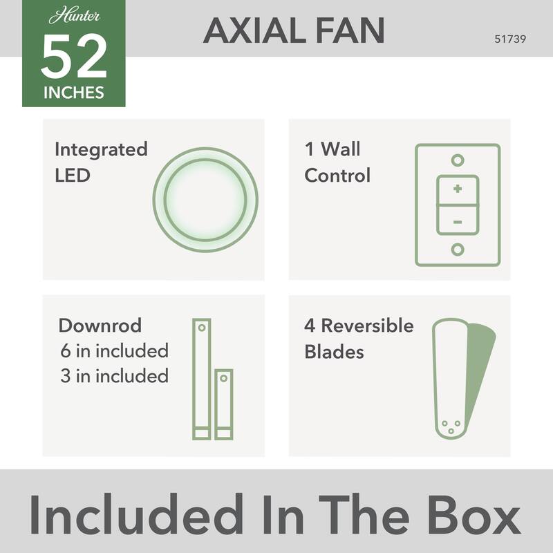 Casablanca 52" Axial Ceiling Fan w/ Integrated LED Light, Wall Control