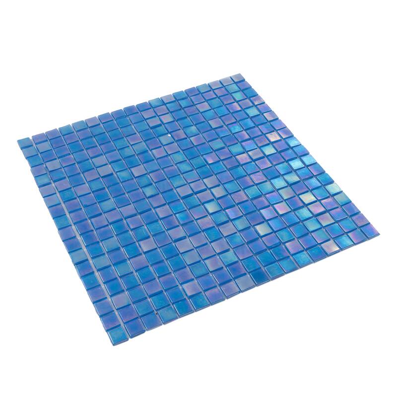 Apollo tile 12" x 12" Skosh Glossy Azure Blue Glass Tile (18.69 sq ft/case) - 20 Pack