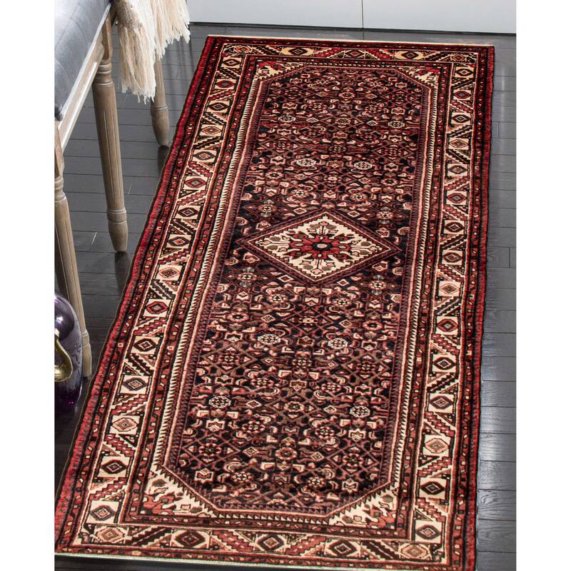 ECARPETGALLERY Hand-knotted Andelz Navy Wool Rug - 3'10 x 10'3
