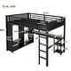 preview thumbnail 3 of 9, Black Full XL Loft Bed with Desk, Wardrobe, and Storage Shelves, Space-Saving Design