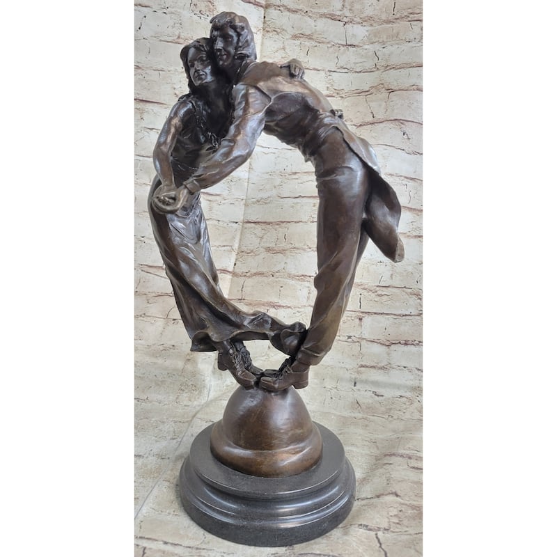 Bronze Art Deco Sculpture Statue Home Decor Couple Dancing Romantic Holiday Gift