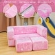 preview thumbnail 15 of 30, Grondin Kids Modular Loveseat with Ottoman, Convertible Sofa Bed with Sherpa Upholstered and Density Sponge Padding