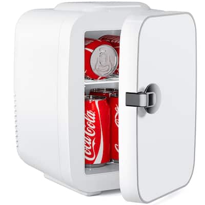 Portable Mini Refrigerator, 4L/6 Can Cooler & Warmer Fridge for Bedroom, Dorm, Car, Office