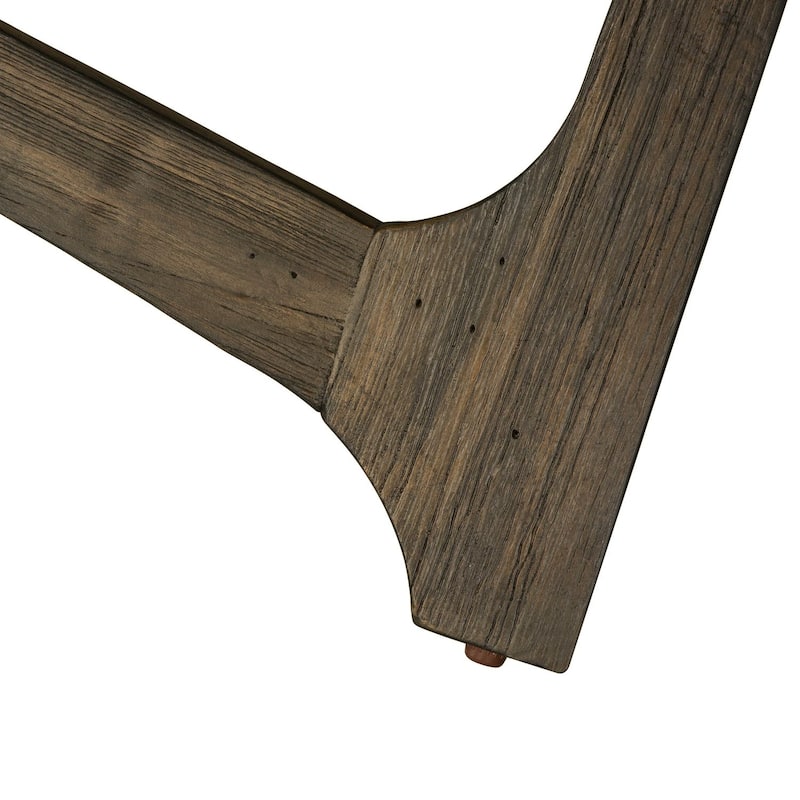 Cascade Wirebrush Rustic Brown Oval Cocktail Table