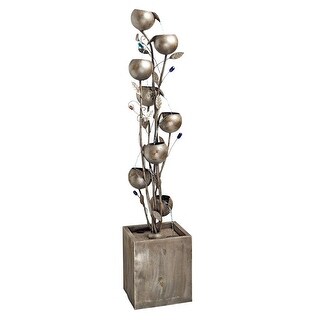 Design Toscano Abstract Floral Cascading Metal Tower Fountain