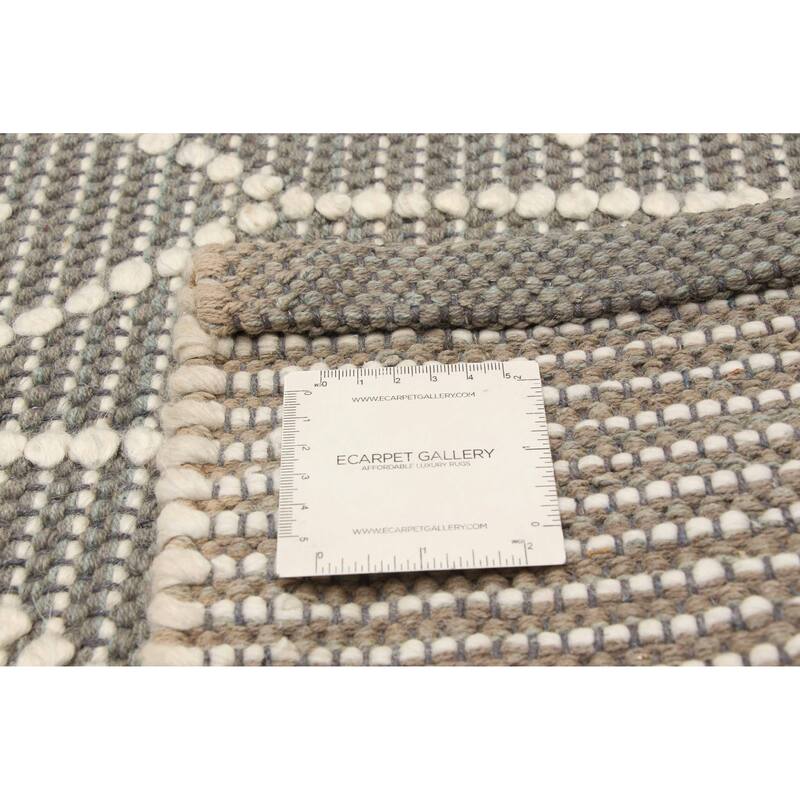 ECARPETGALLERY Braid weave Sienna Grey Wool Rug - 5'0 x 8'1