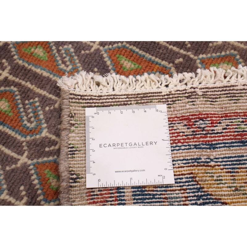 ECARPETGALLERY Hand-knotted Andelz Grey Wool Rug - 3'5 x 9'1