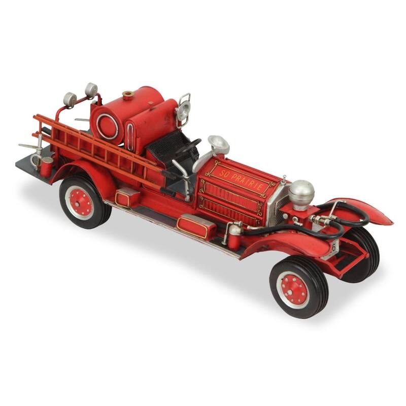 1920's Style Fire Truck Decoration - 16" - Red and Black