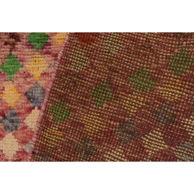 Shabby Chic Balochi Watkins Purple/Rust Hand Knotted Wool Rug - 3'3'' x 4'10''