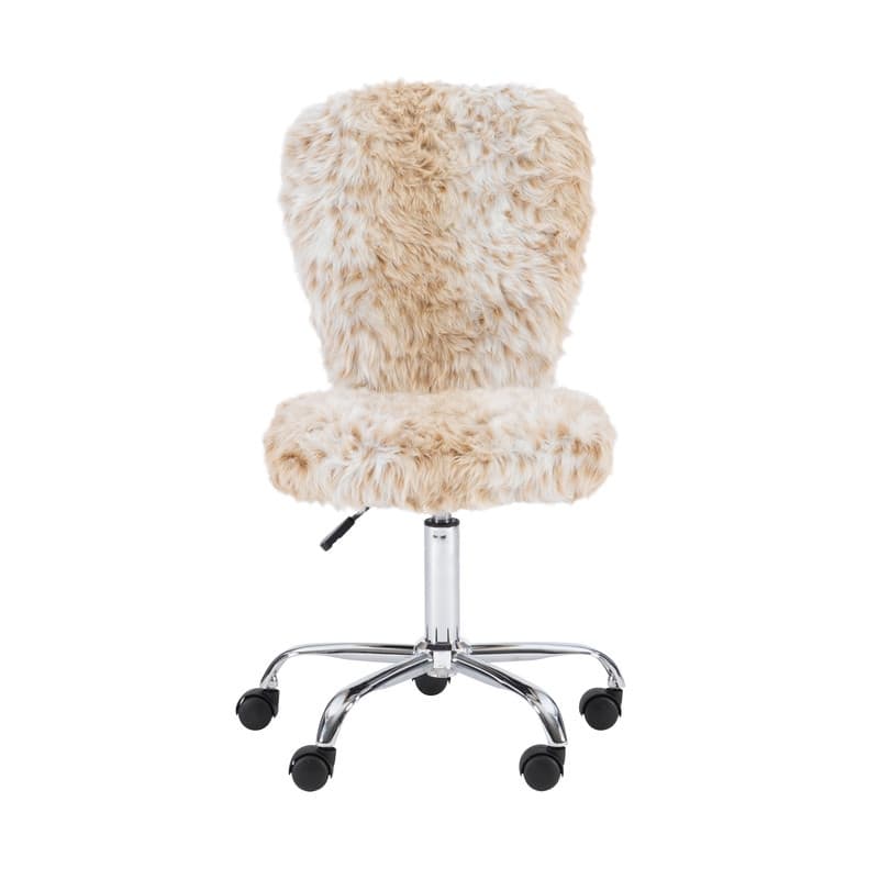 Clara Faux Fur Armless Office Chair