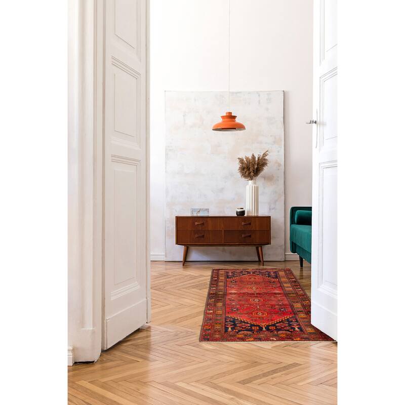 ECARPETGALLERY Hand-knotted Andelz Red Wool Rug - 3'0 x 6'11