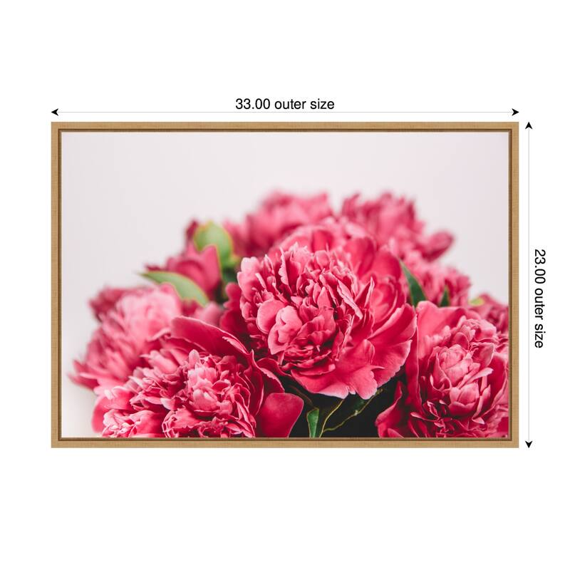 Kate and Laurel Sylvie Stunning Bright Pink Flowers Framed Canvas by Patricia Hasz of Patricia Rae Photography