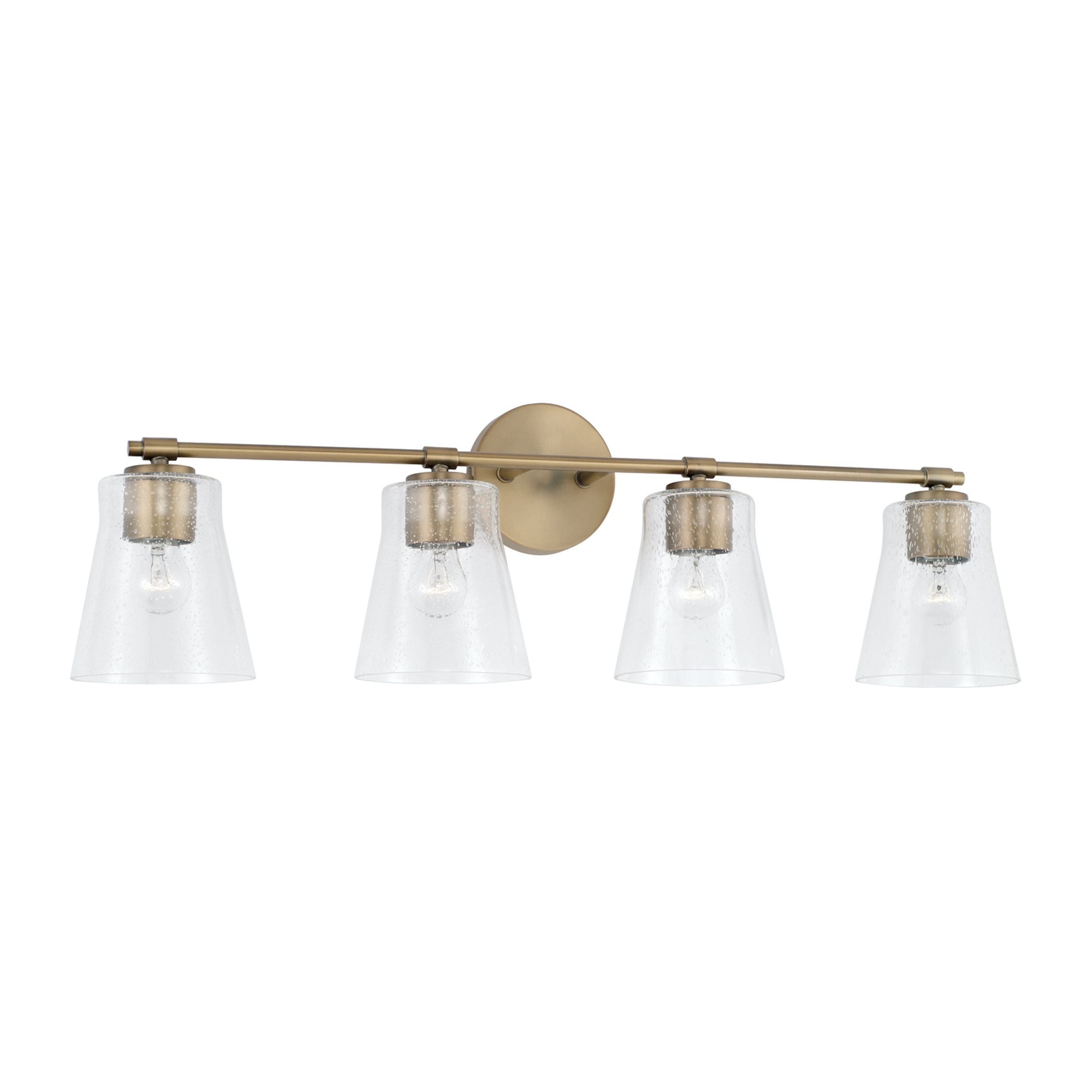 Baker 4-light Bath/ Vanity Fixture w/ Clear Seeded Glass