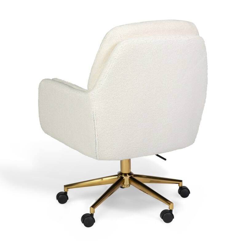 Martha Stewart Upholstered Swivel Home Office Chair with Double Cushions - 26.75"W x 29.25"D x 35" - 38.25"H