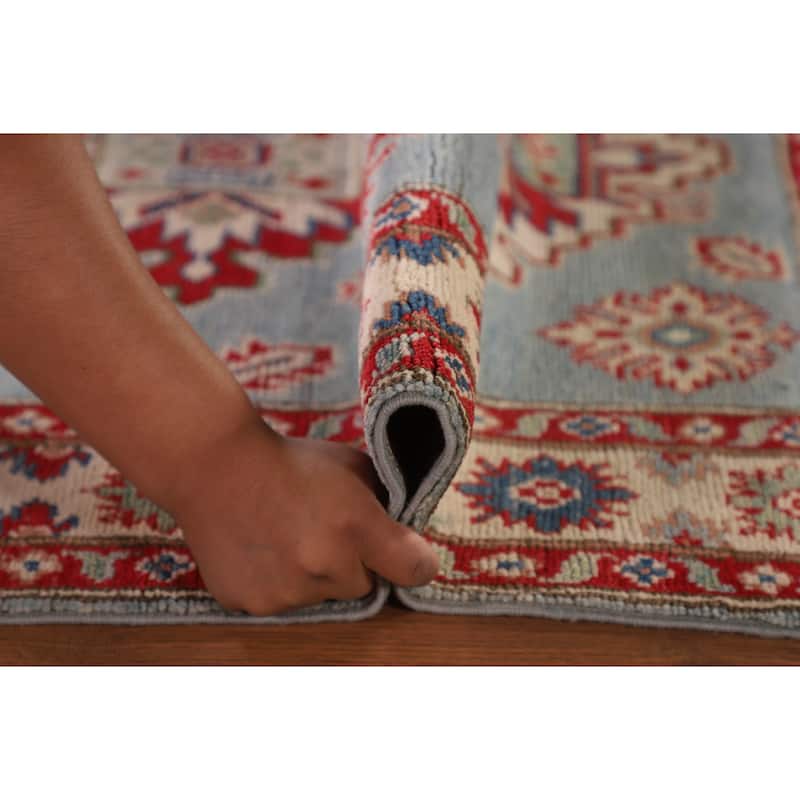 Blue Kazak Oriental Accent Rug Hand-Knotted Wool Carpet - 3'3"x 5'5"