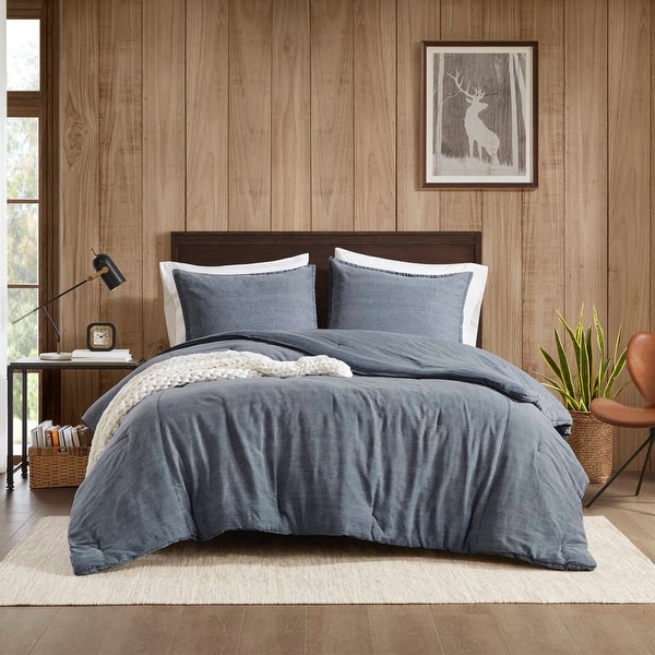 Woolrich Mckenzie Twill Washed Comforter Set - Full/Queen - Blue