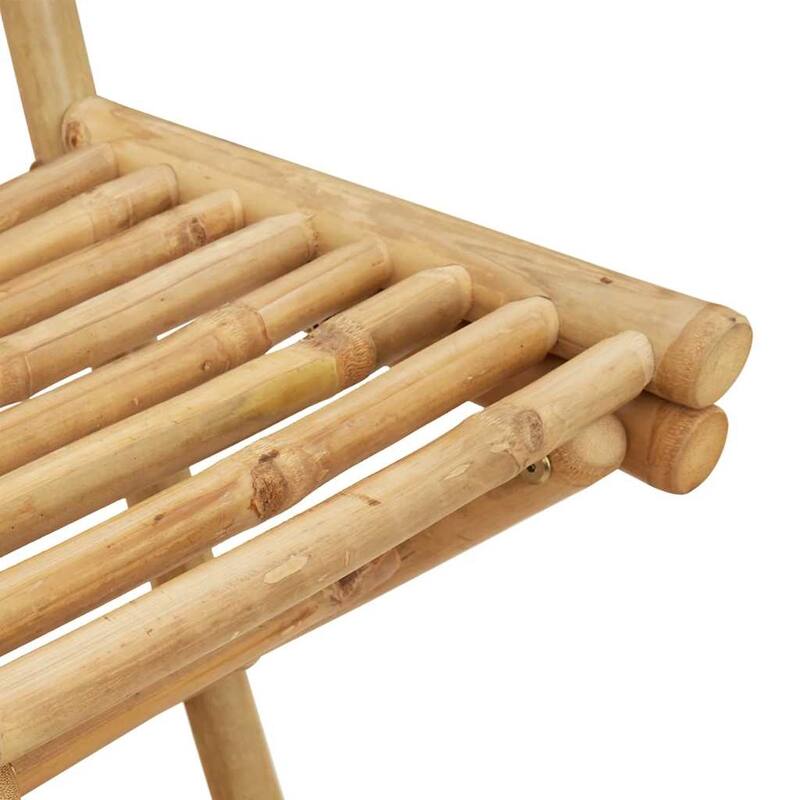 vidaXL Outdoor Bar Set Natural Bamboo Bamboo Medium Foldable