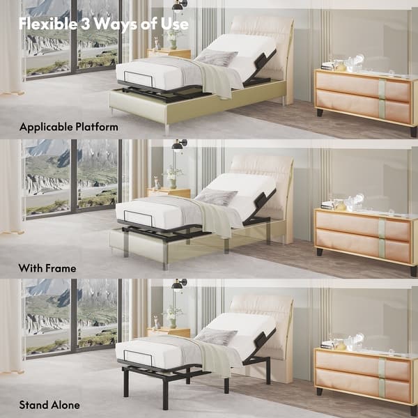 Twin XL to Queen bed frame extension height adjustment