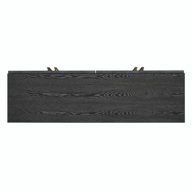 54" Retro Buffet Cabinet with Storage, 4-Door Vintage Fluted Sideboard Cabinet