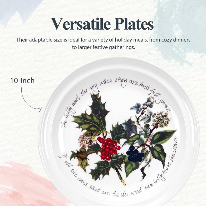 Portmeirion Christmas The Holly and Ivy Set of 4 Plates