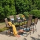 preview thumbnail 55 of 67, 7-Piece Patio Bar Stool Set Textilene Swivel Stools