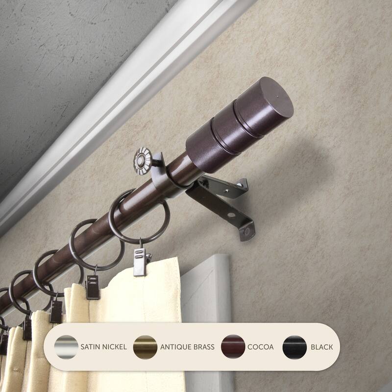 InStyleDesign Greyor Adjustable Curtain Rod - 28 to 48 inches - Cocoa