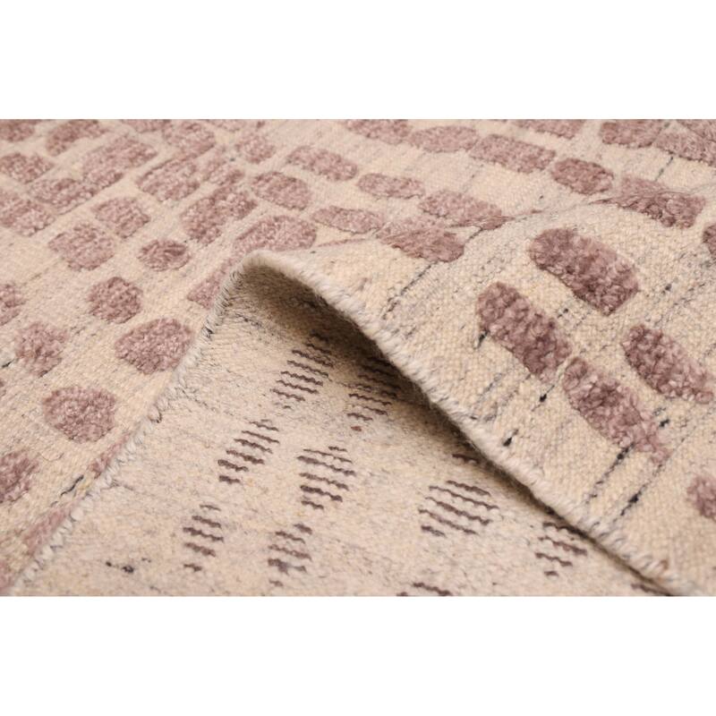 ECARPETGALLERY Hand-knotted Tangier Dark Brown, Ivory Wool Rug - 8'3 x 10'3