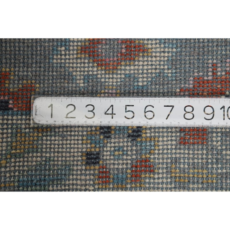 Gray Floral Oushak Oriental Foyer Rug Handmade Wool Carpet - 2'0" x 3'0"