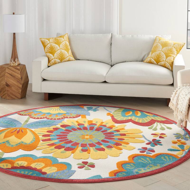 Nourison Aloha Scandinavian Floral Indoor/Outdoor Area Rug