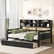 preview thumbnail 14 of 34, Full Size Daybed with 2 Storage Drawers, Modern Sofa Bed Frame Storage Bed for Kids Boys Girls, Wood Slat Support