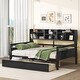 preview thumbnail 3 of 73, Roomfitters Full/Twin Size Daybed, Wood Slat Support, with Bedside Shelf and Two Drawers Espresso - Full